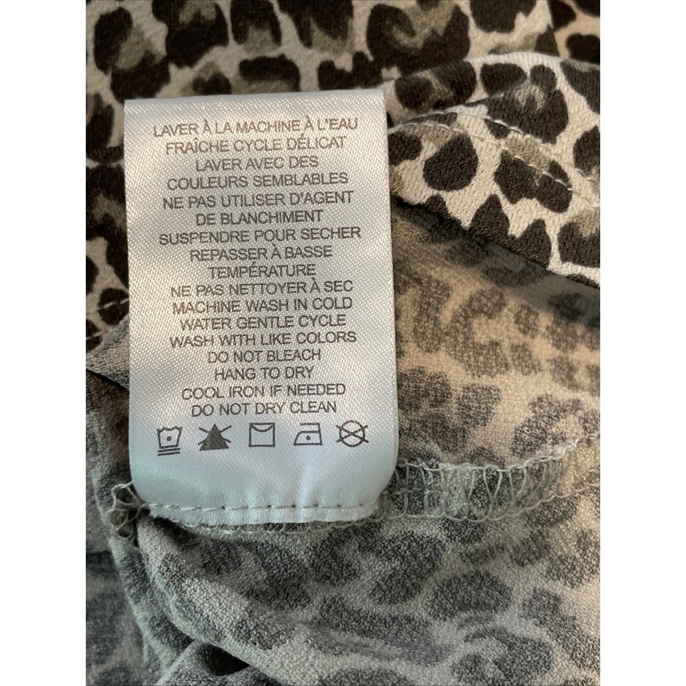 Jasmine & Juliana M Leopard Print Tunic Top Tan Black Stretch Boho Blouse - Picture 10 of 11